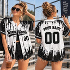 Custom Paint Splatter Baseball Jersey - Personalized Name & Number Team Shirt