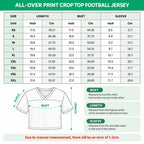 Custom Cropped Football Jersey - Personalized Name & Number Women's Game Day Top