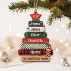 Custom Stacked Name Christmas Tree Ornament 2026- Personalized Wooden Family Keepsake