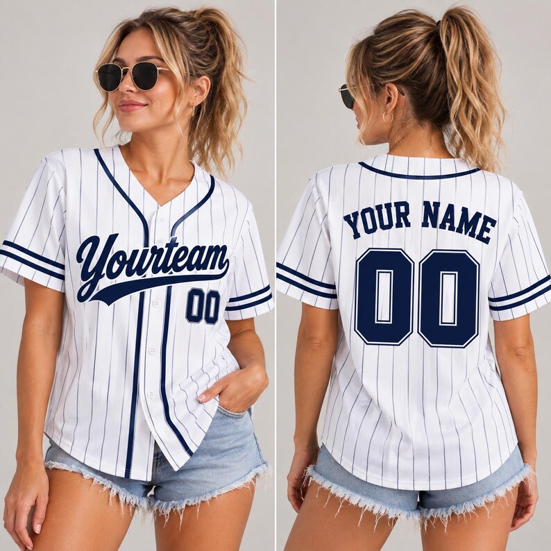 Custom Ombre Baseball Jersey - Personalized Team Name & Number