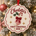Personalized Baby’s First Christmas Ornament - Custom Baby Name Sock Ornament