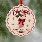 Personalized Baby’s First Christmas Ornament - Custom Baby Name Sock Ornament