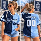 Custom Two-Tone Football Jersey - Personalized Split Color Name & Number Shirt
