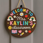 Personalized Pencil Teacher Door Sign design detail