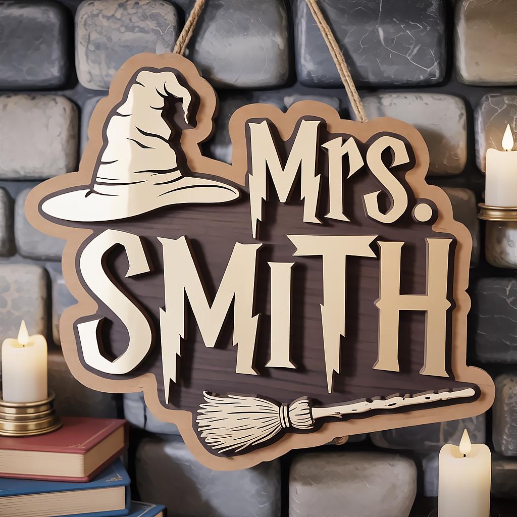 Personalized Wizard Teacher Sign for classroom decor
