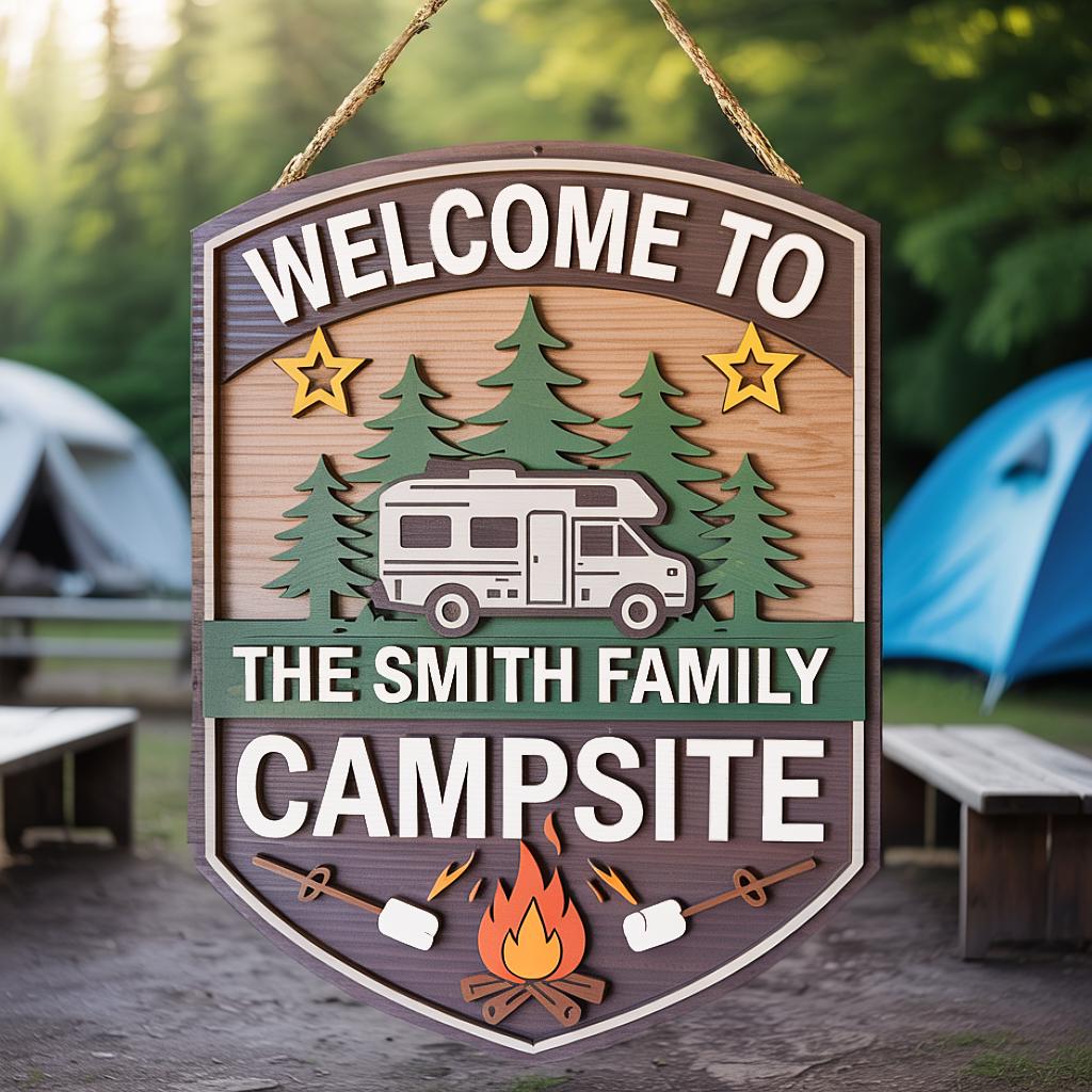 Personalized Campsite Sign detail detail