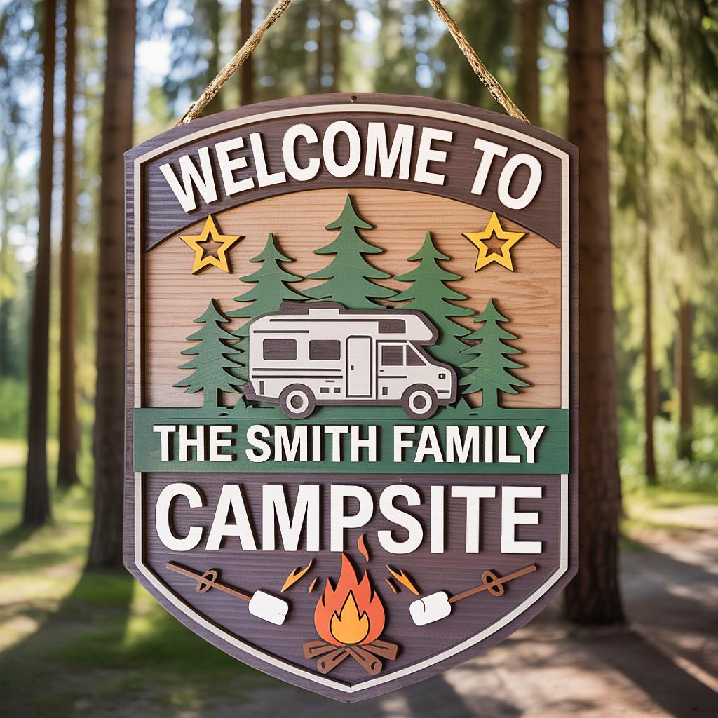 Personalized Campsite Sign design detail