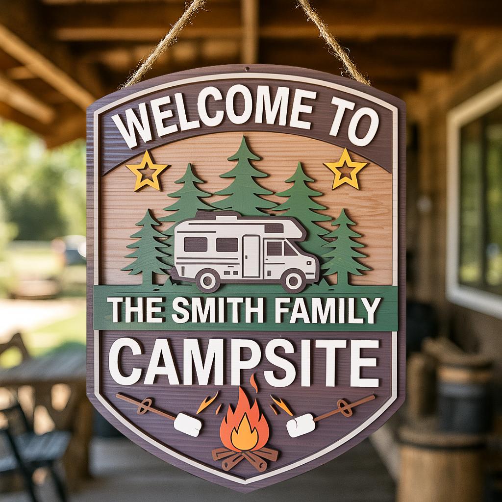 Personalized Campsite Sign for campsite decor