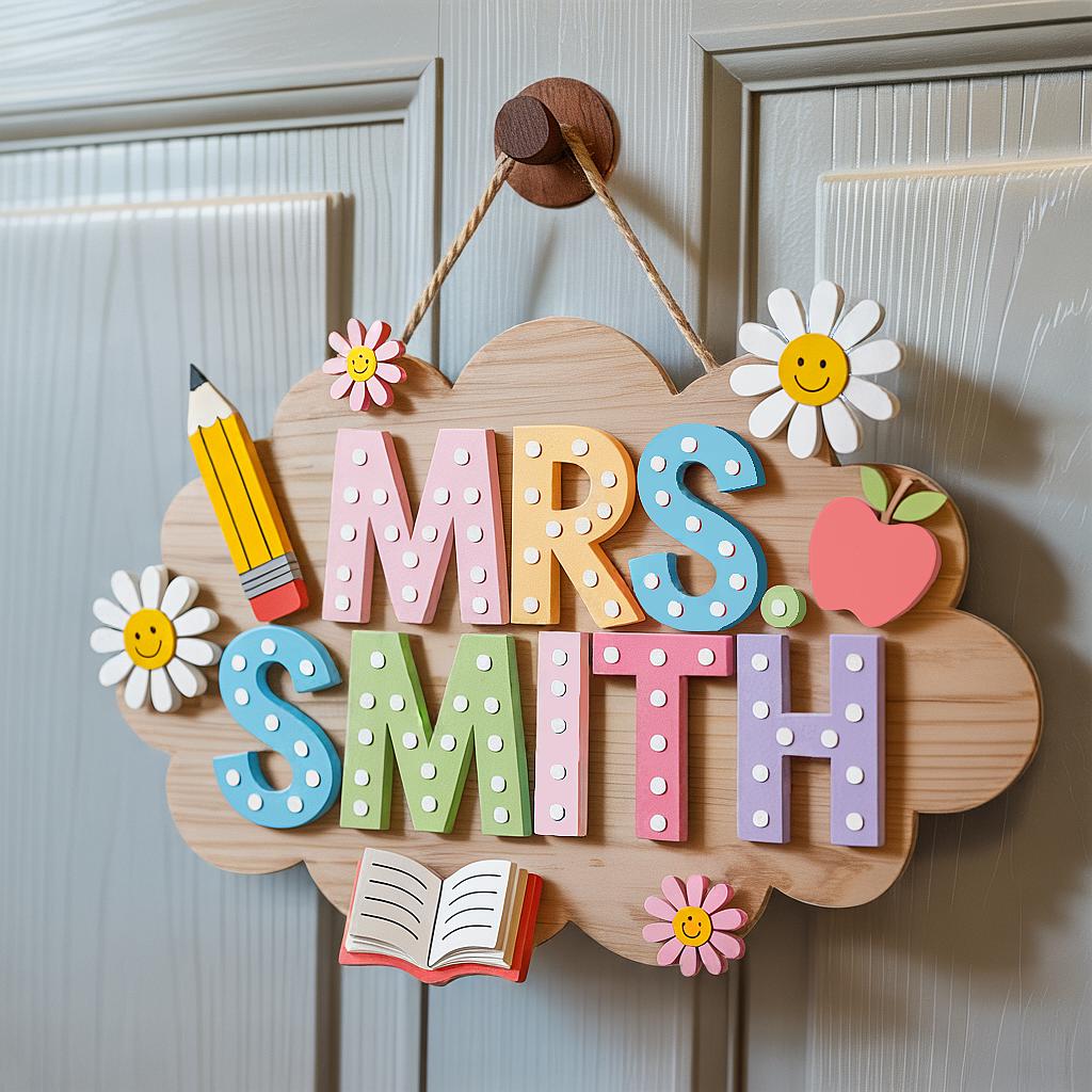 Personalized 3D Teacher Door Sign