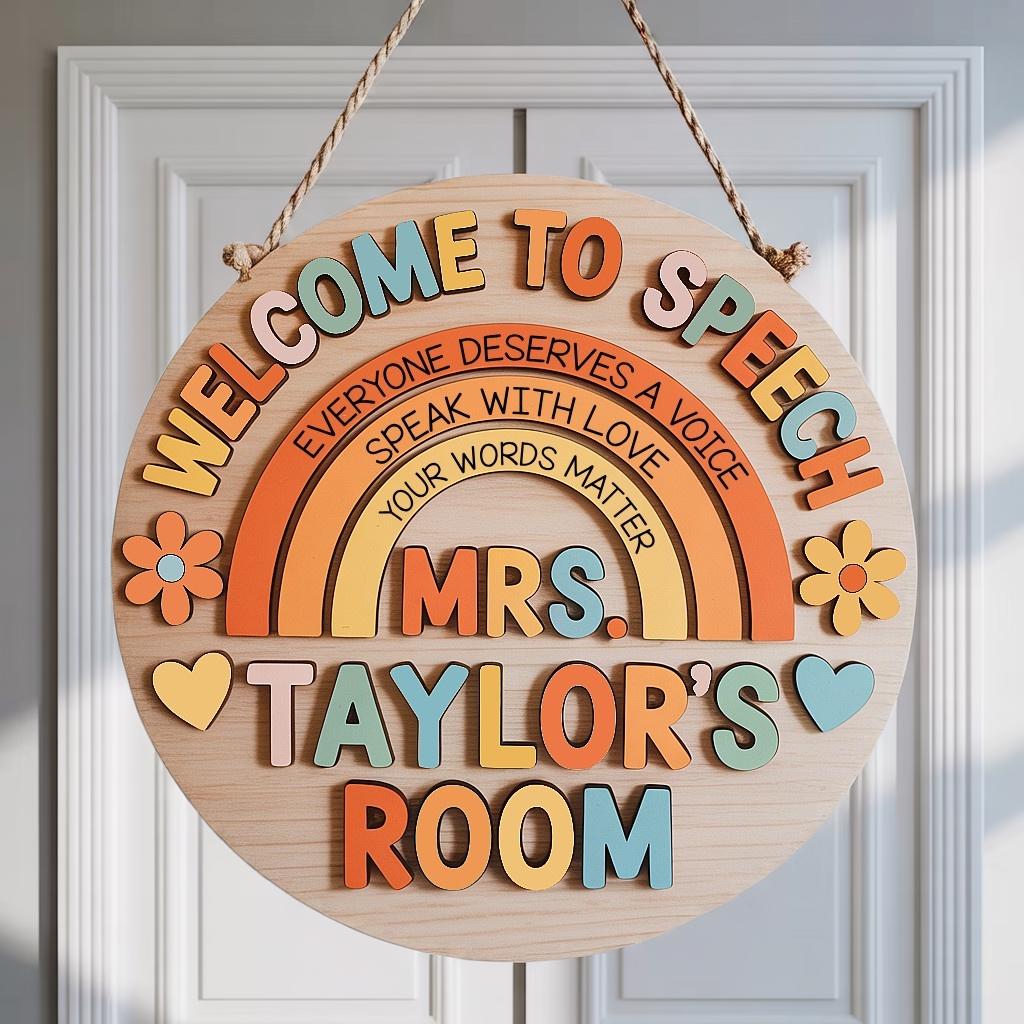 Custom Speech Pathologist Door Sign design detail