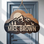 Personalized Mountain Teacher Sign for back to school