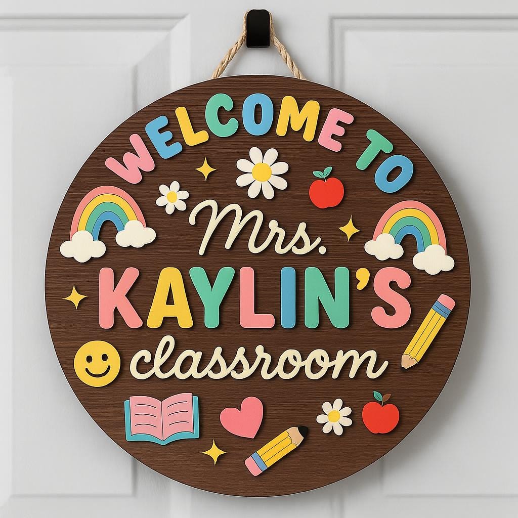 Personalized Pencil Teacher Door Sign