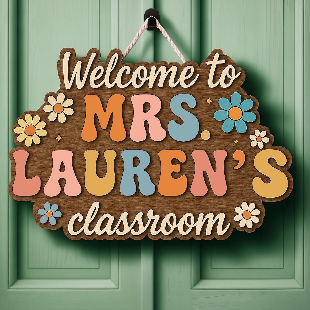 Personalized Classroom Door Sign design detail