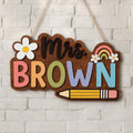 Personalized Pencil Teacher Sign with custom name