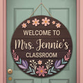 Personalized Floral Teacher Sign with custom name
