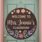 Personalized Floral Teacher Sign with custom name