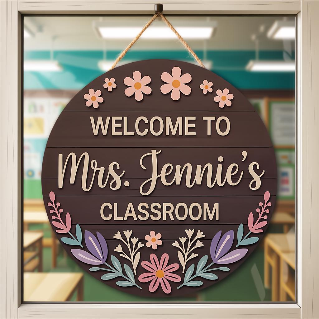 Personalized Floral Teacher Sign for floral classroom decor