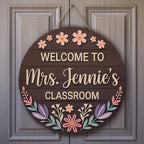 Personalized Floral Teacher Sign for teacher door decor