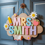 Personalized 3D Teacher Door Sign display detail