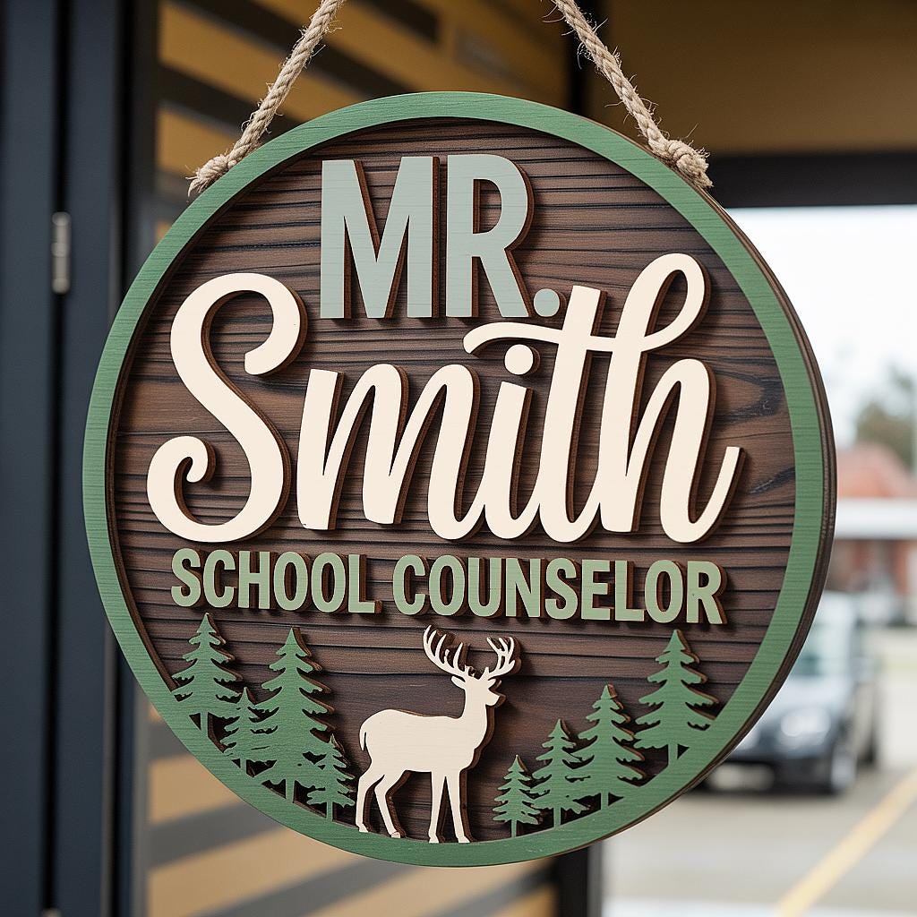Personalized School Counselor Sign for counselor office sign