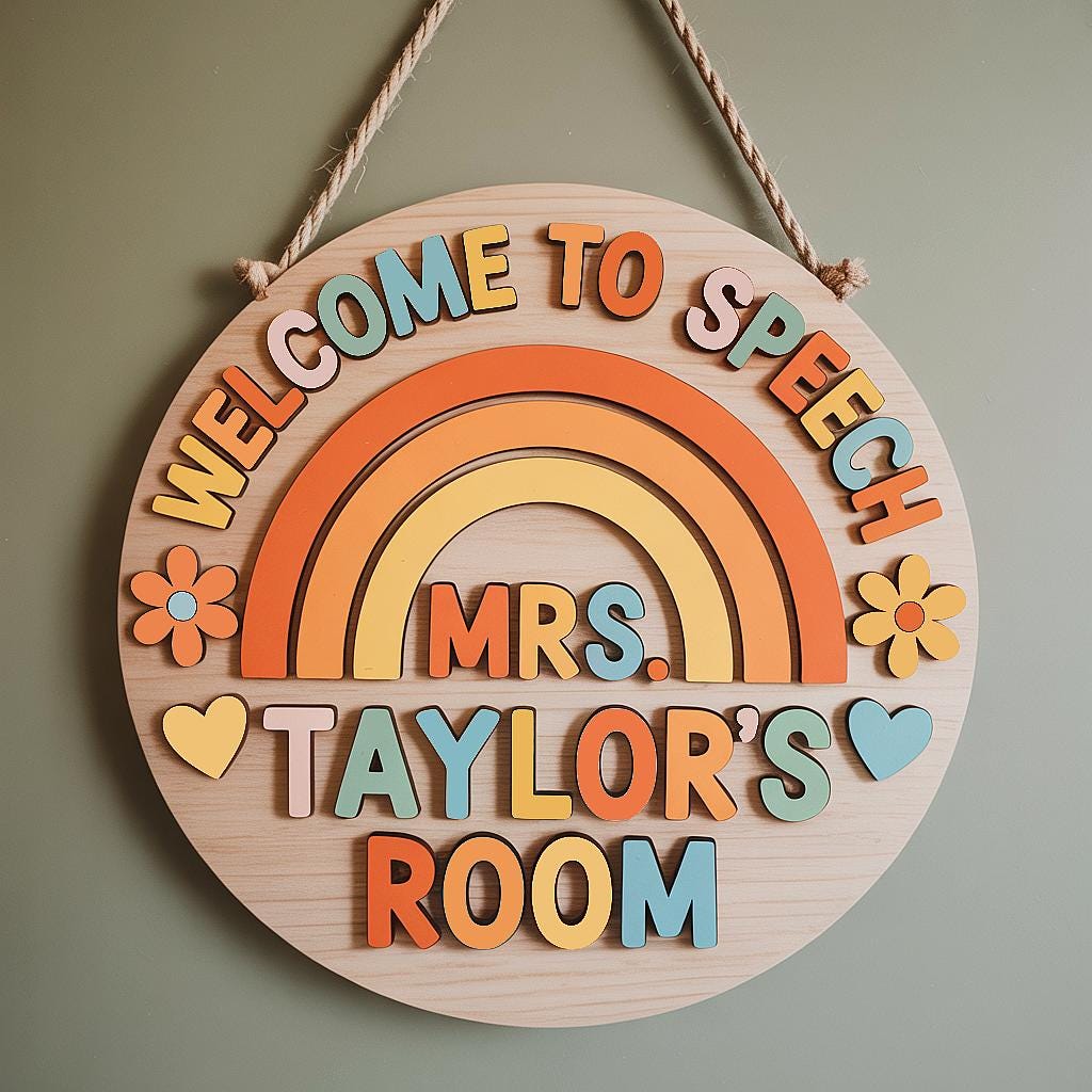 Custom Speech Pathologist Door Sign for SLP offices