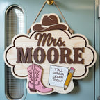 Personalized Western Teacher Sign for western classroom decor