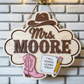 Personalized Western Teacher Sign with custom name