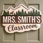 Custom Mountain Teacher Door Hanger