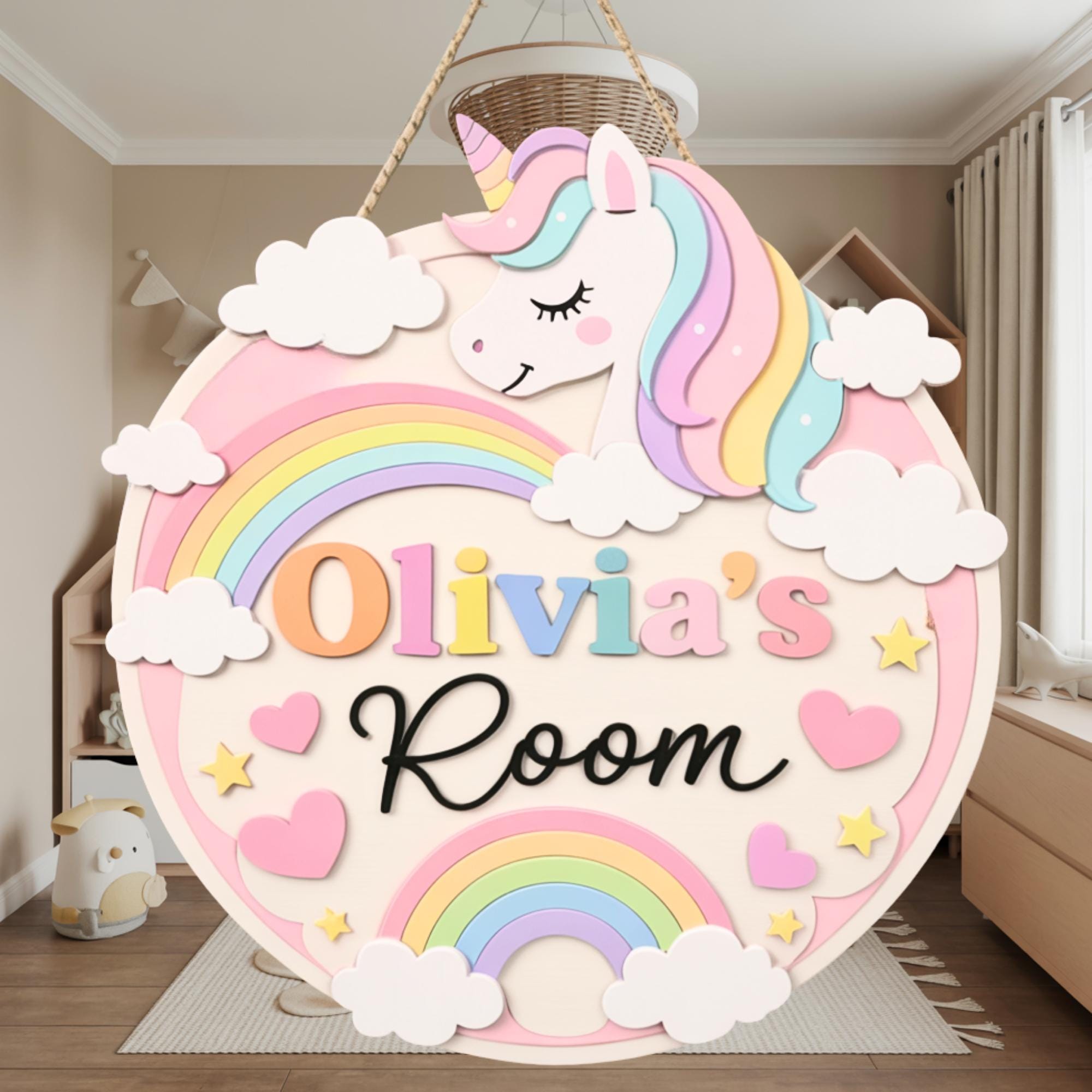 Personalized Unicorn Name Sign for nursery decor