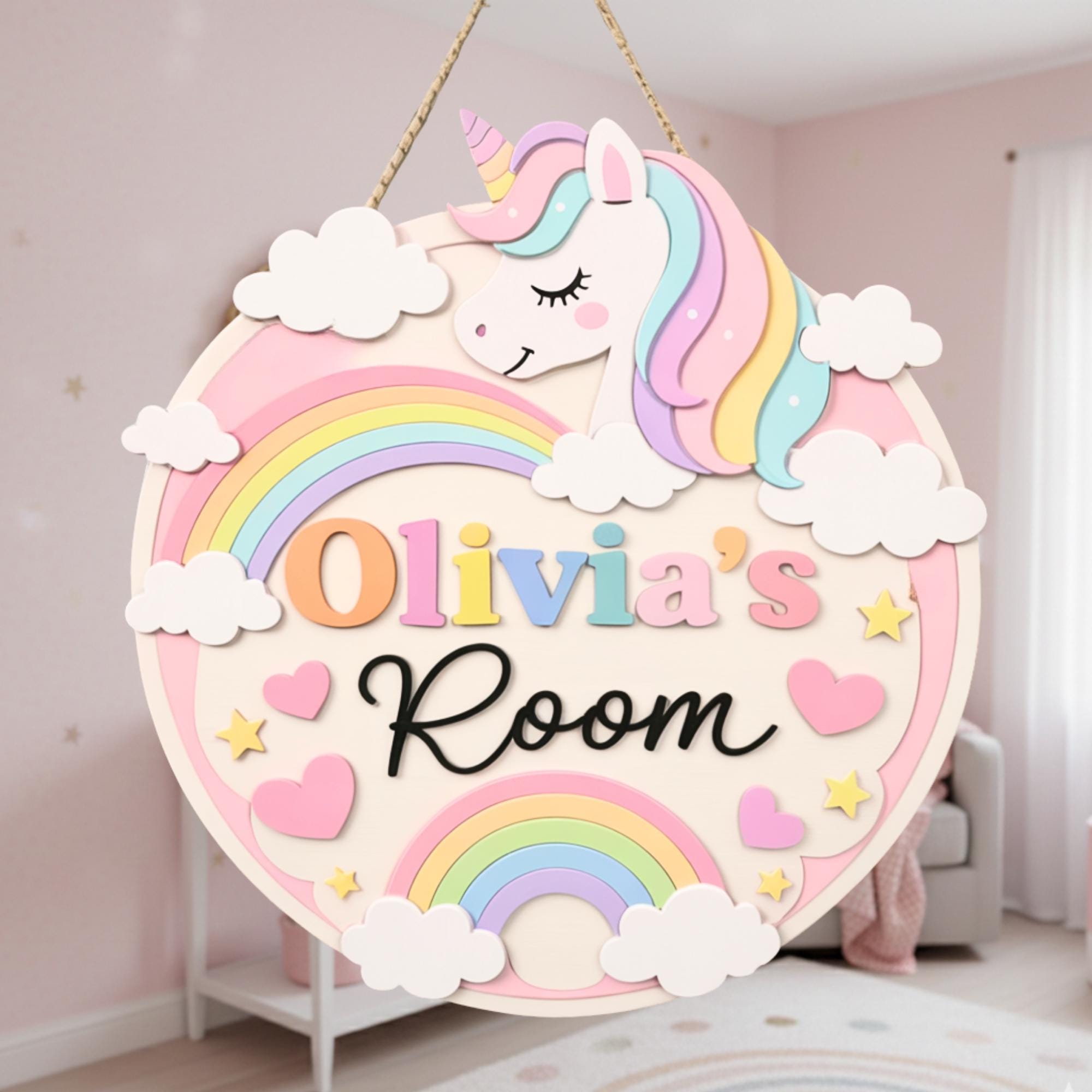 Personalized Unicorn Name Sign design detail