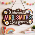 Personalized Rainbow Teacher Sign with custom name
