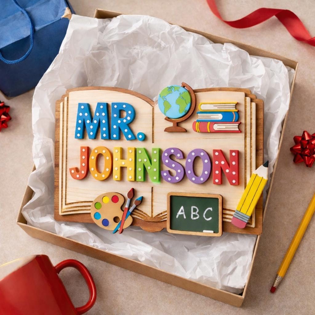 Personalized 3D Teacher Sign for classroom welcome decor
