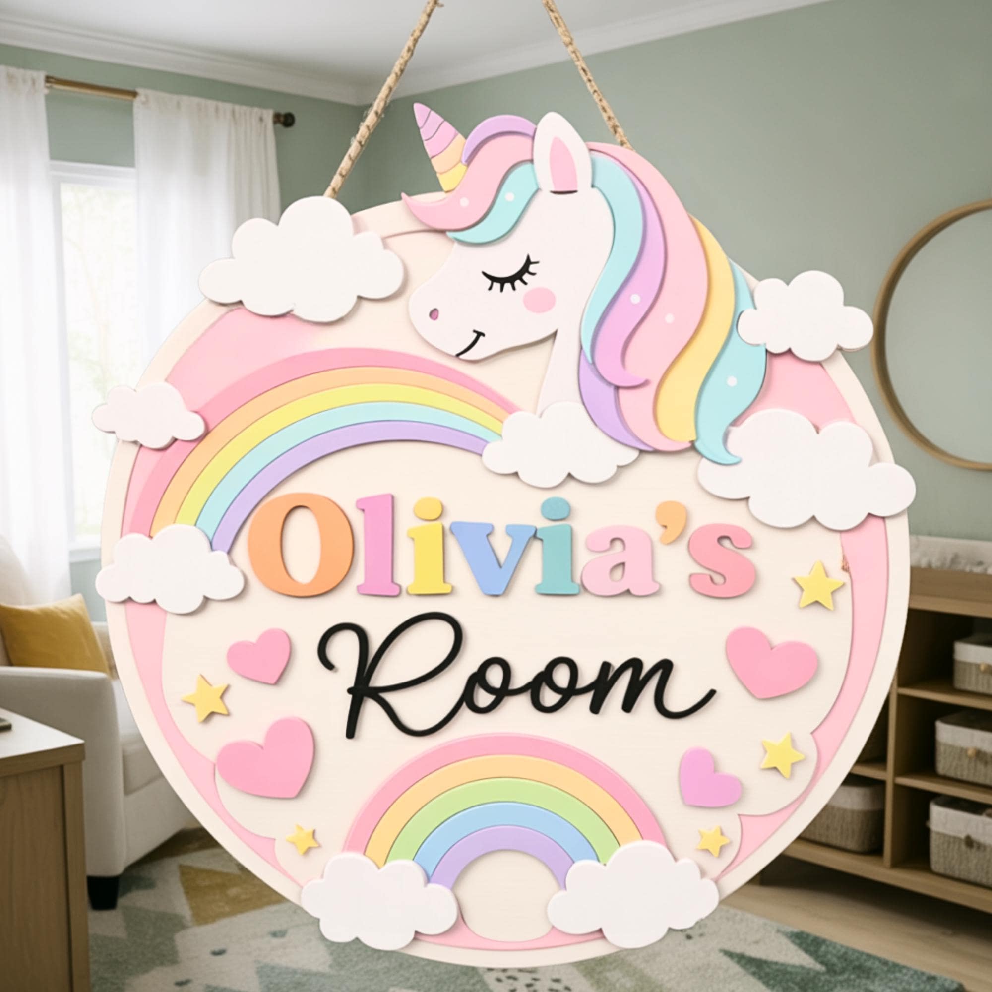Personalized Unicorn Name Sign detail