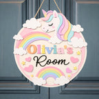Personalized Unicorn Name Sign display detail