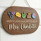 Custom Speech Pathologist Door Sign design detail
