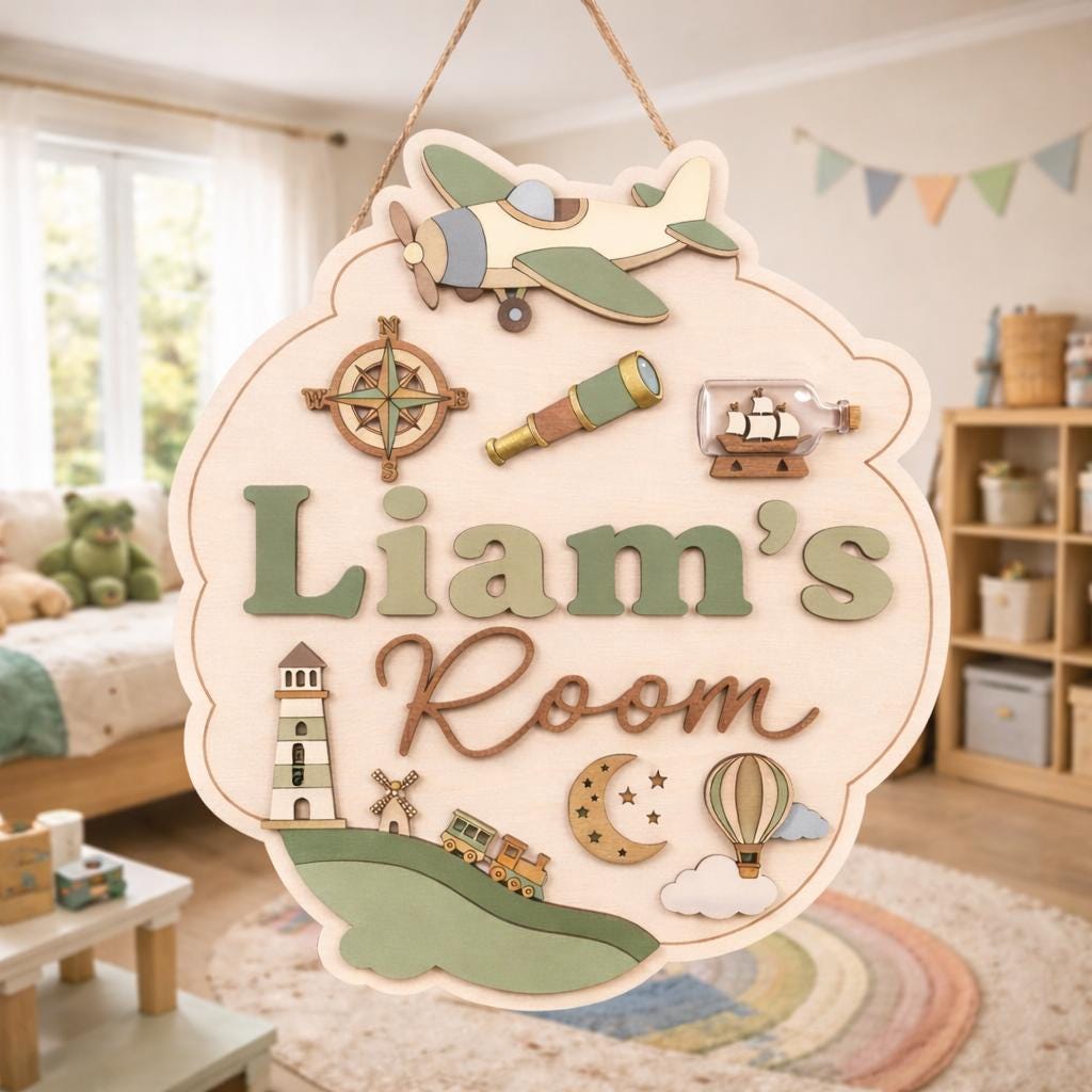 Personalized Kids Door Sign design detail