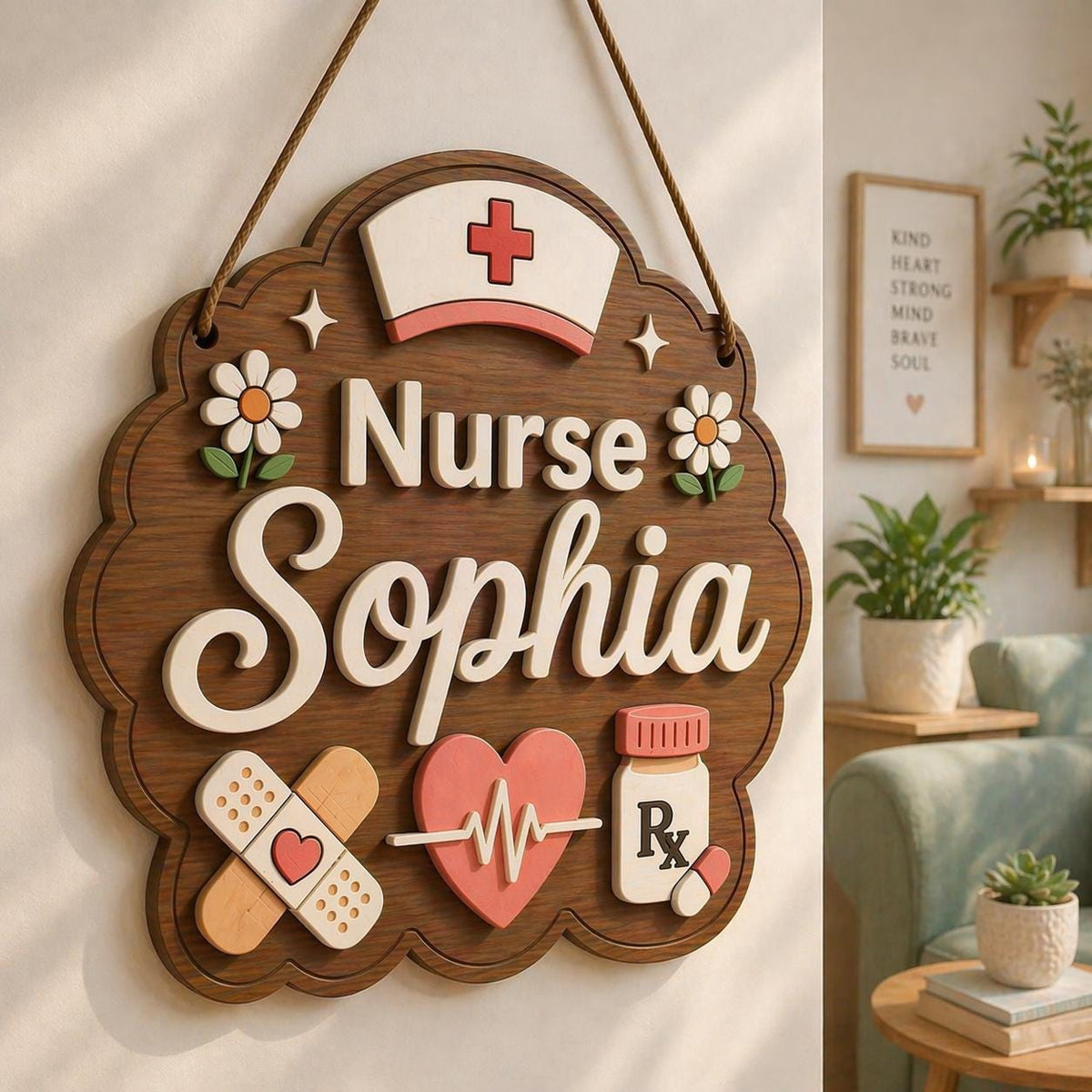 Personalized Nurse Wooden Door Hanger, Personalized School Nurse Sign, School Nurse Door Hanger, Nurse Welcome Sign, Gift for