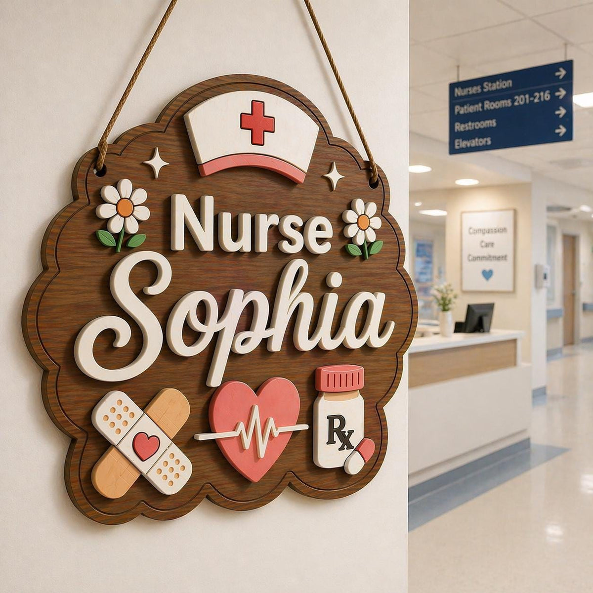 Personalized Nurse Wooden Door Hanger, Personalized School Nurse Sign, School Nurse Door Hanger, Nurse Welcome Sign, Gift for