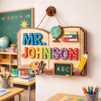Personalized 3D Teacher Sign design detail