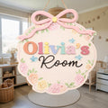 Personalized Floral Girl Door Sign