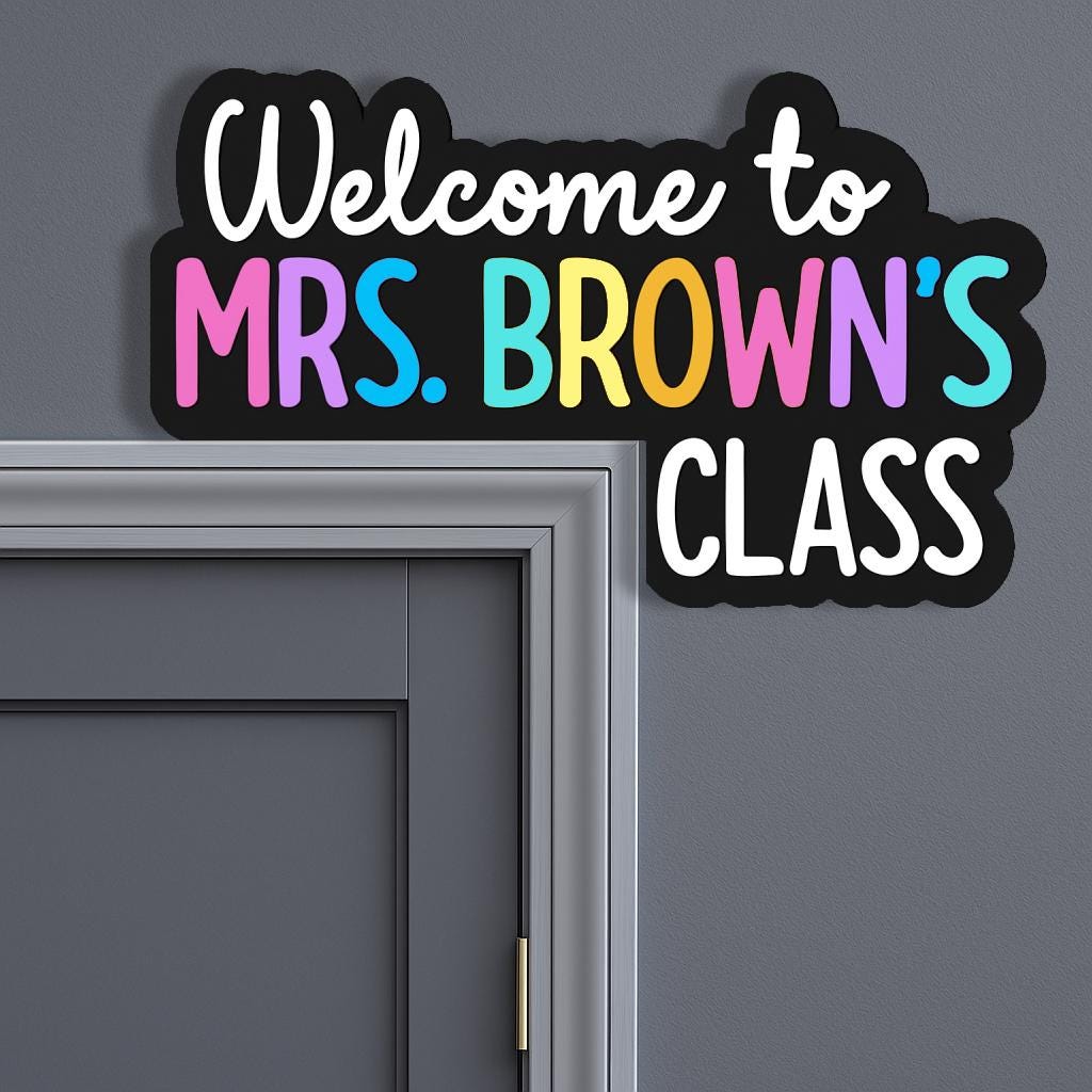 Personalized Teacher Doorframe Sign design detail