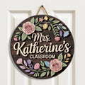 Personalized Floral Teacher Sign with custom name