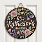 Personalized Floral Teacher Sign with custom name