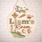 Personalized Kids Door Sign display detail