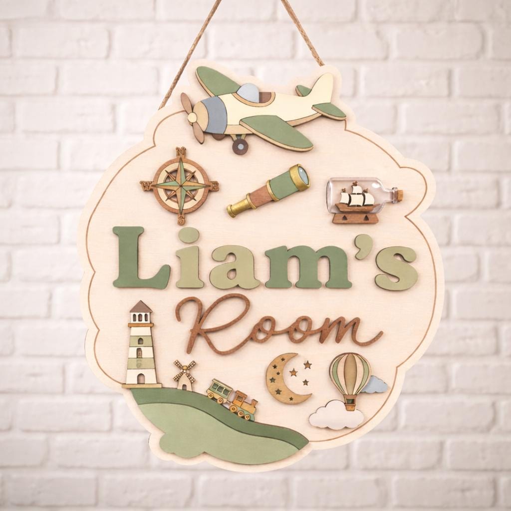 Personalized Kids Door Sign display detail