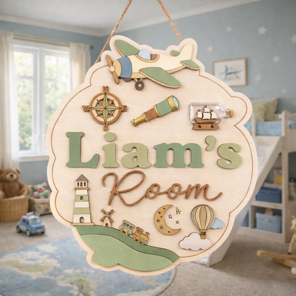 Personalized Kids Door Sign for nursery decor