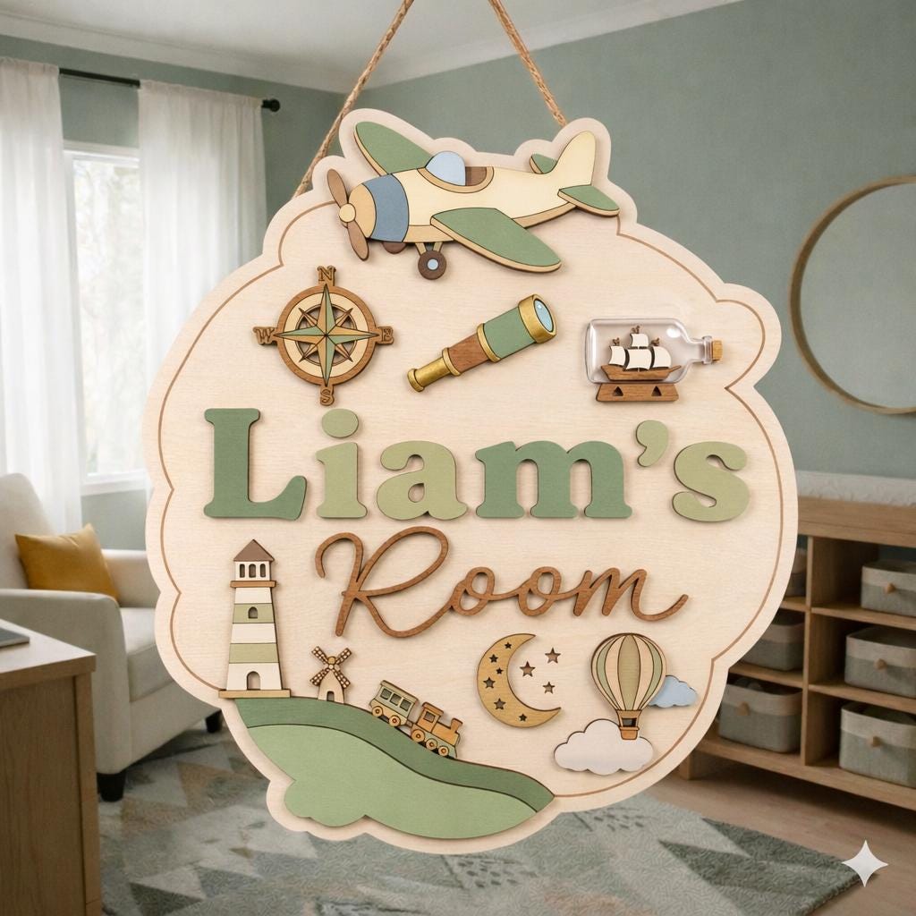 Personalized Kids Door Sign detail