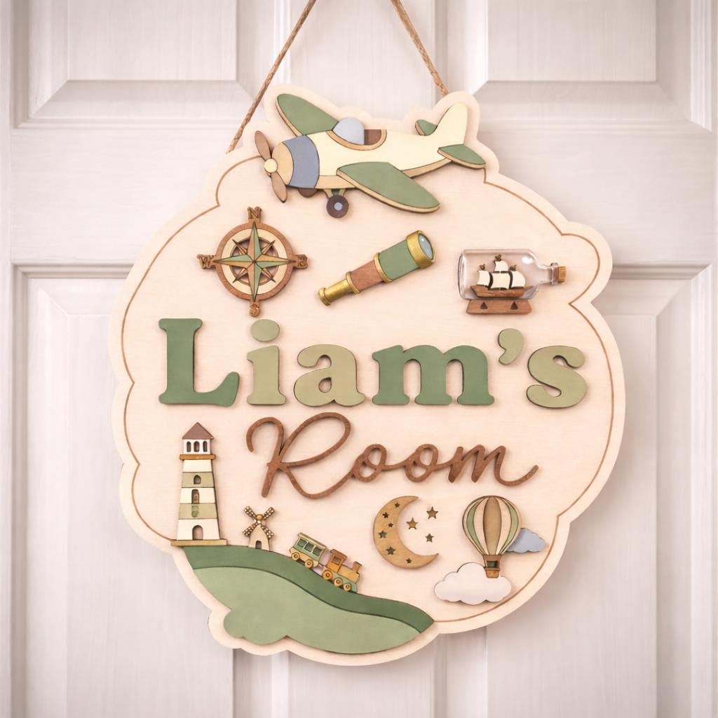 Personalized Kids Door Sign for kids room decor