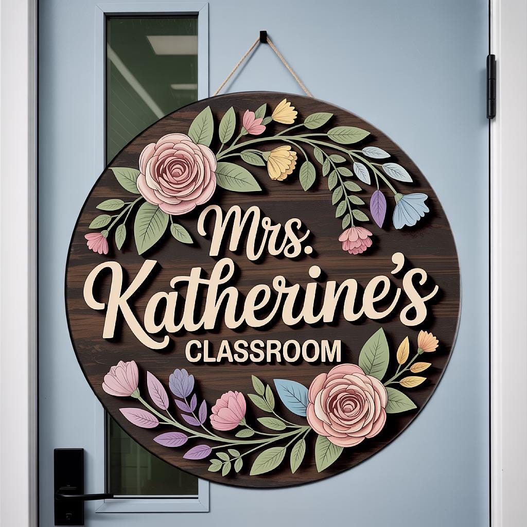 Personalized Floral Teacher Sign for teacher welcome sign