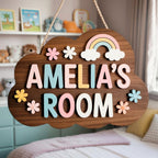 Personalized Girl Door Hanger, Nursery Name Sign, Custom Nursery Name Wall Art, Kids Bedroom Sign, Girls Welcome Sign, Custom